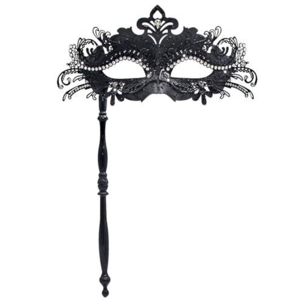 1600 Masquerade Mask with Stick, Handheld Mardi Gras Mask,Venetian Party